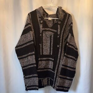 Men's Black and Gray Baja sweater hoodie